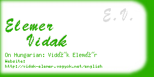 elemer vidak business card